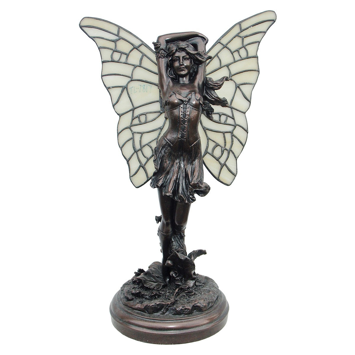 Kneeling Fairy Art Deco Lady Figurine Table Lamp - Bronze - Notbrand
