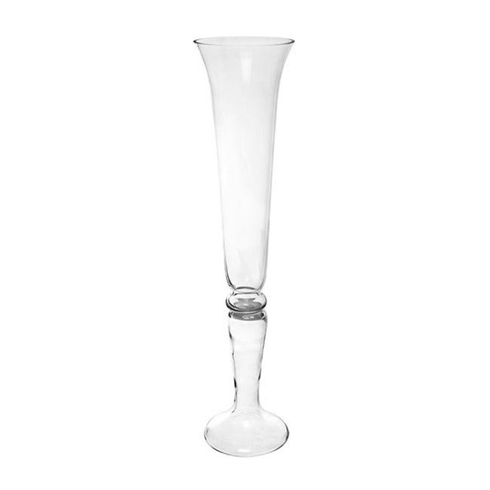 Flared Glass Vase Footed Tall - Clear - Notbrand