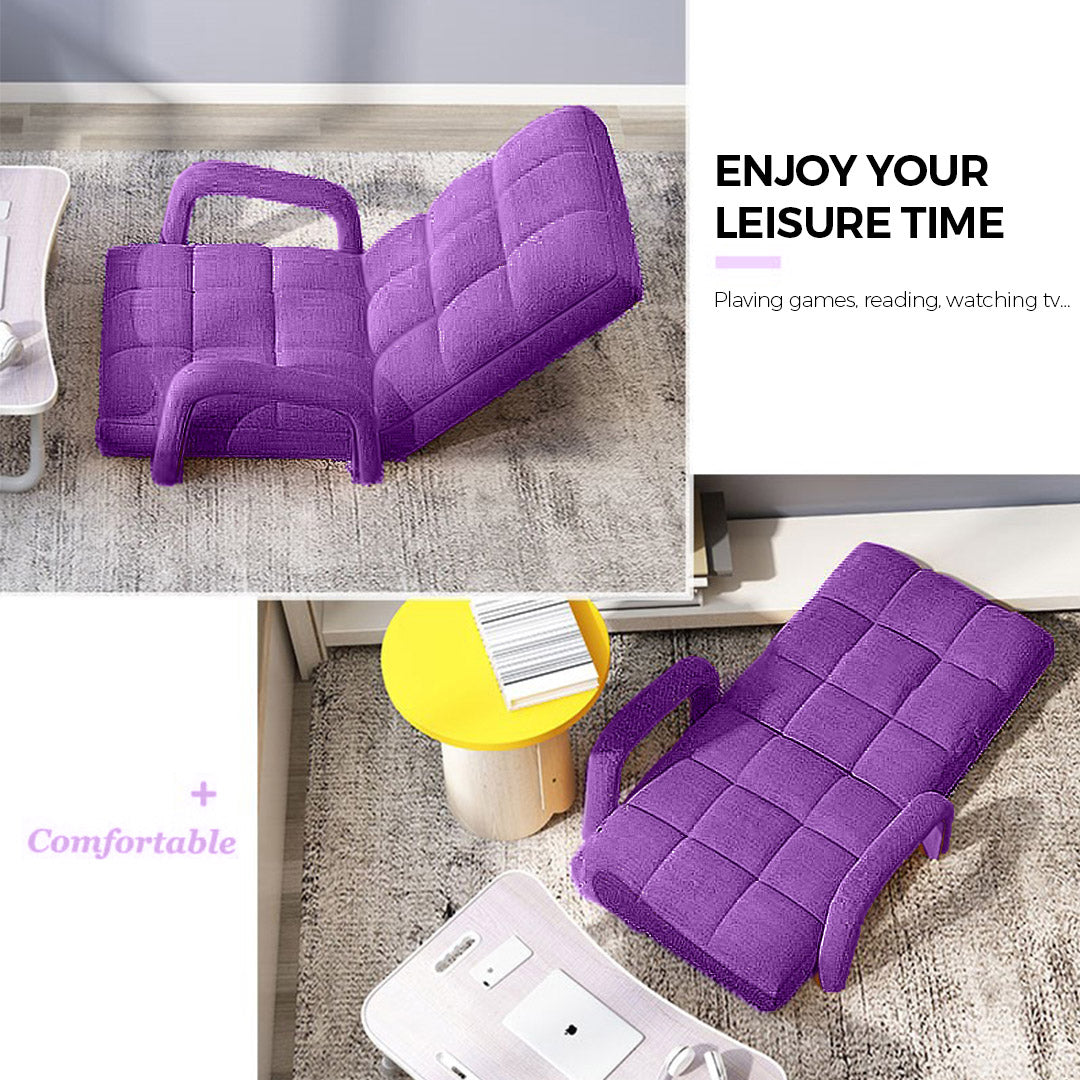 Floor Recliner Chair with Armrest - Purple - Notbrand