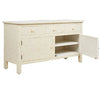 Floral Bone Inlay 3 Drawers and 2 Door Side Board in White - Notbrand