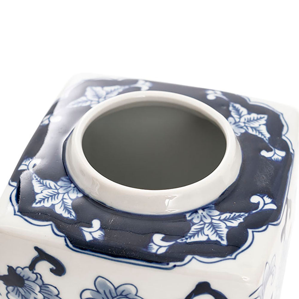Set of 2 Floral Porcelain Jar in Blue/White - Small - Notbrand