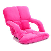 Foldable Floor Recliner Chair with Armrest - Pink - Notbrand