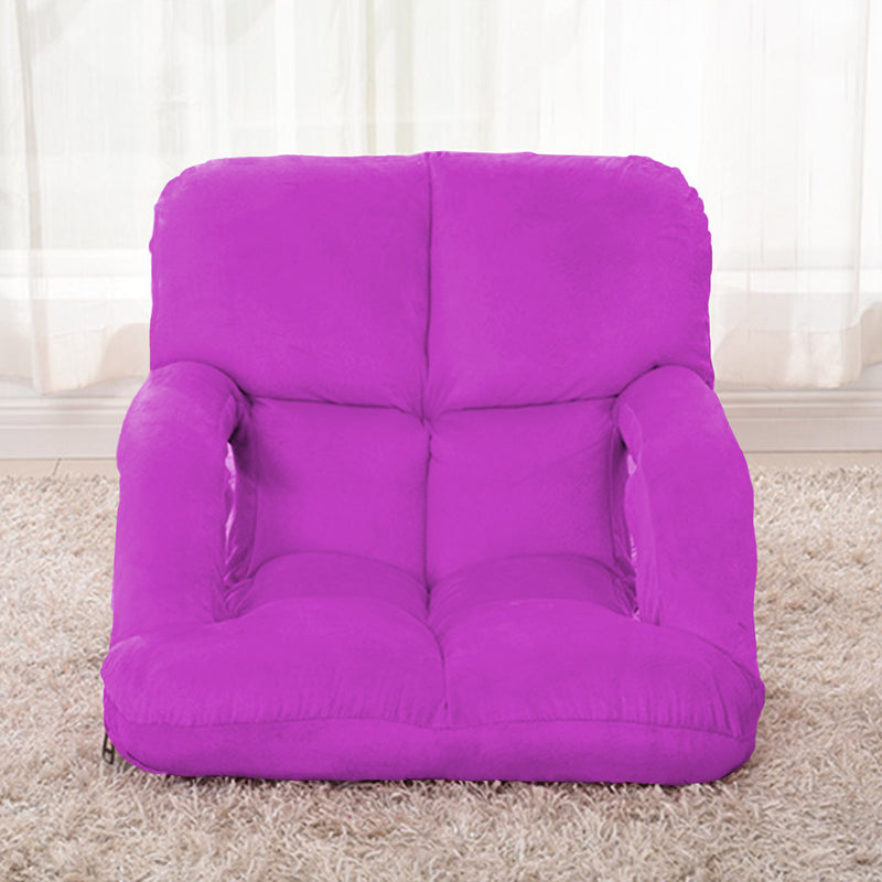 Foldable Floor Recliner Chair with Armrest - Purple - Notbrand