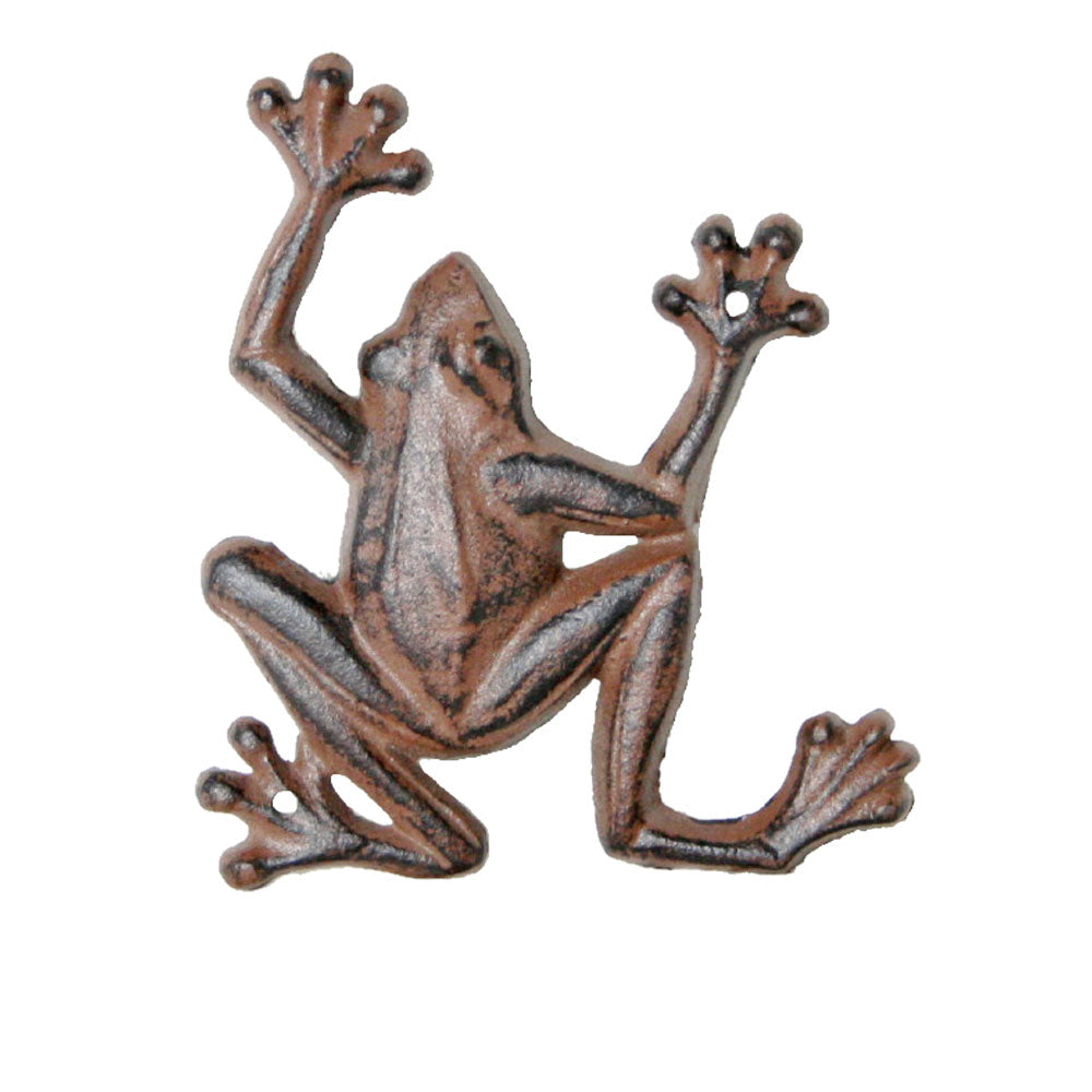 Cast Iron Frog Figurine in Antique Rust - Medium - Notbrand