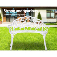 Gardeon Victorian Garden Bench – White - Notbrand