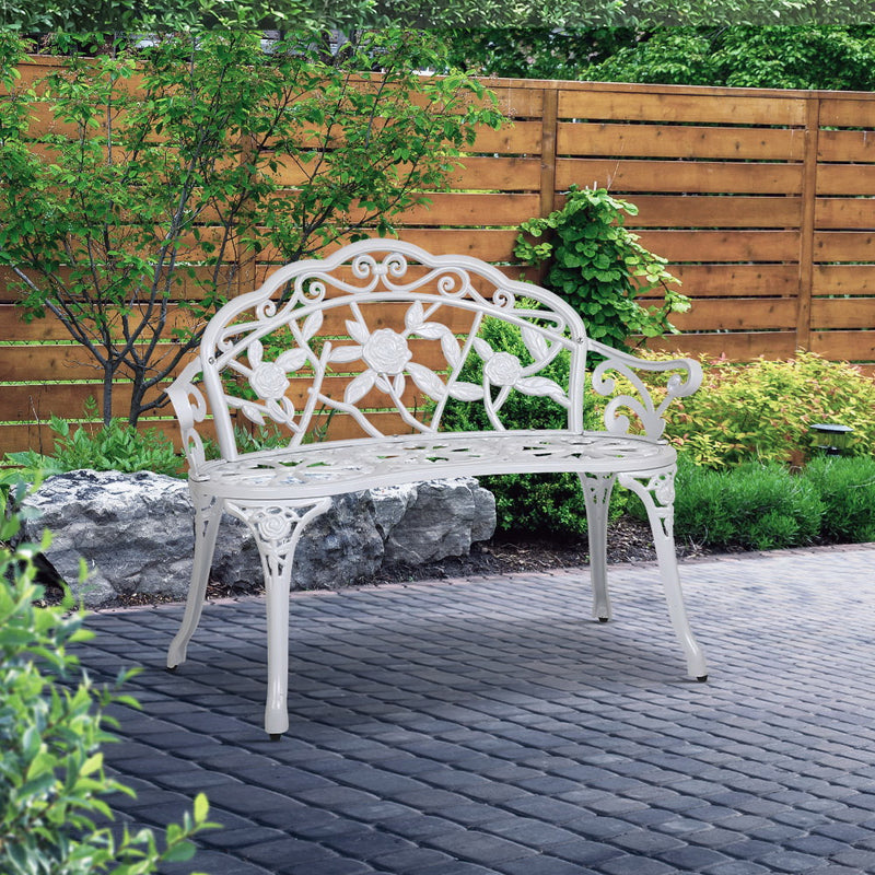 Gardeon Victorian Garden Bench – White - Notbrand