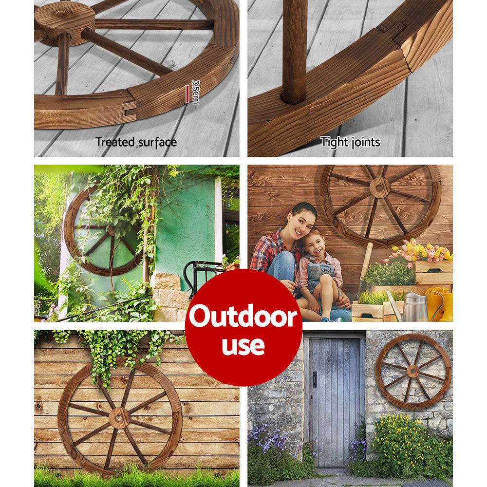 Gardeon Wooden Wagon Wheel - Notbrand