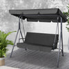 Gardeon Outdoor Furniture Swing Chair Hammock 3 Seater Bench Seat Canopy Black - Notbrand