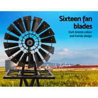 Beffel Outdoor Metal Ornamental Windmill - 120cm - Notbrand