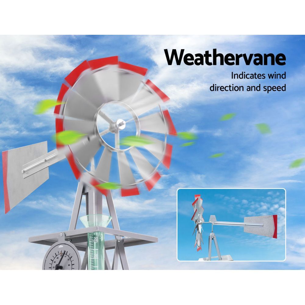 Benzite Outdoor Metal Ornamental Windmill - 245cm - Notbrand