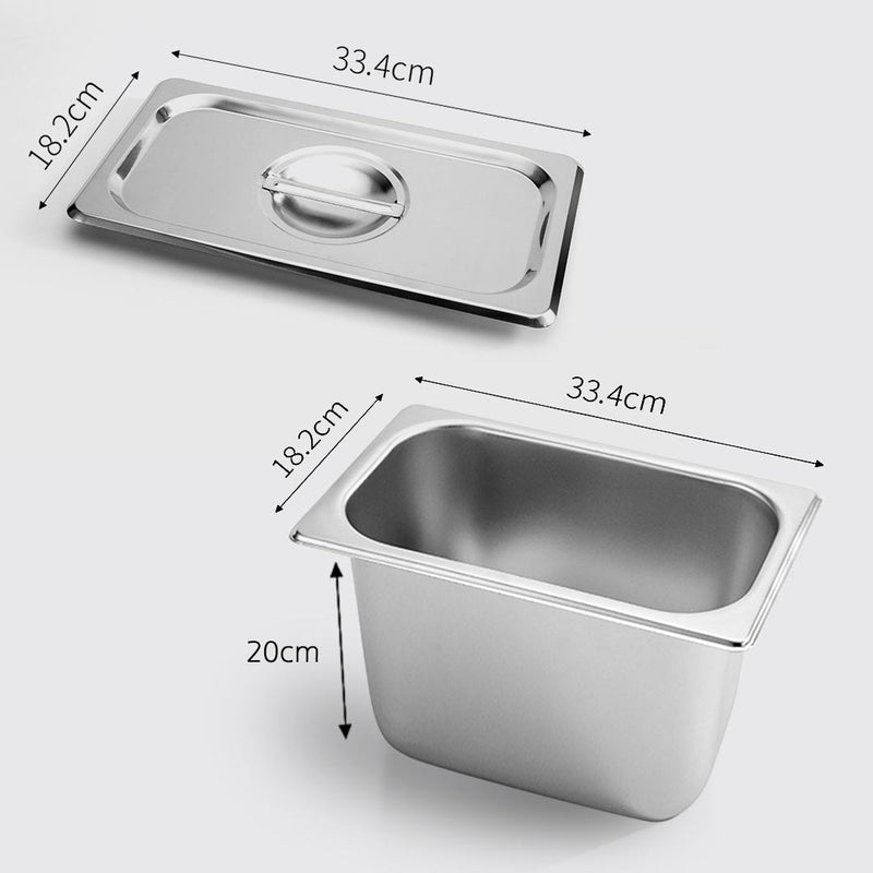 Gastronorm Full Size 1/3 GN Pan With Lid - Range - Notbrand