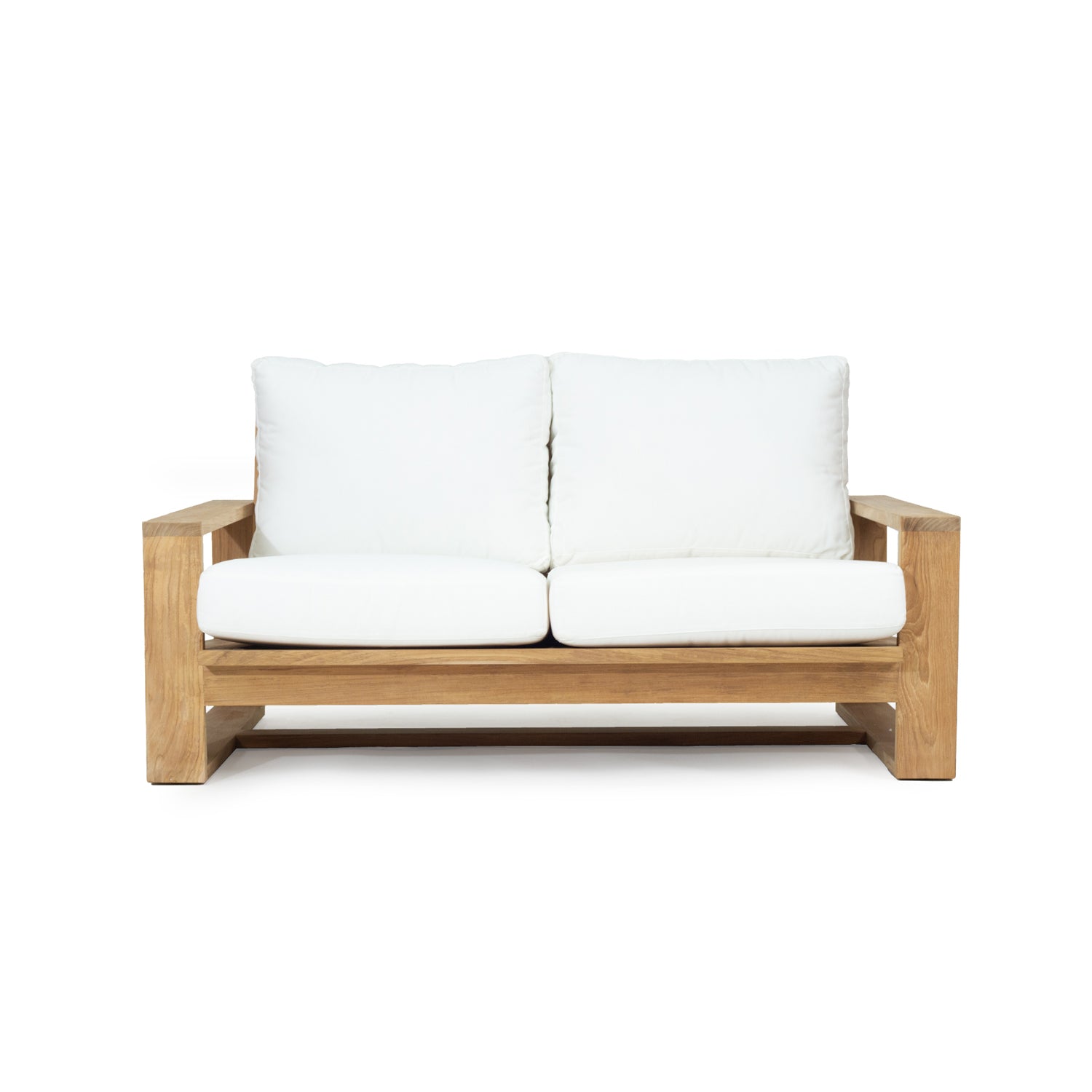 Gattels Outdoor Solid Teak 2 Seater Sofa - Canvas Natural - Notbrand