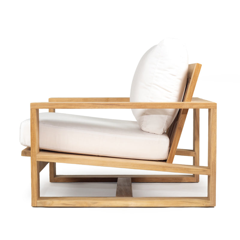 Gattels Outdoor Solid Teak Sofa – 1 Seater - Notbrand