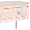 Geometric Mother of Pearl Inlay Console Table in Soft Pink - Notbrand