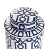 Set of 2 Geometric Porcelain Jar in White/Blue - Small - Notbrand
