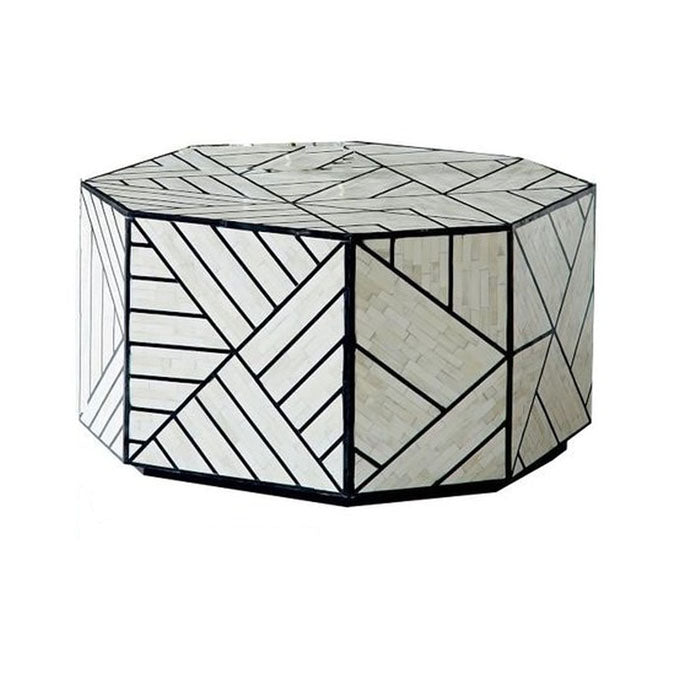 Marcello Geometric Design Bone Inlay Coffee Table - Notbrand