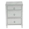 Glamour Mirrored Bedside Table - 3 Drawer - Notbrand