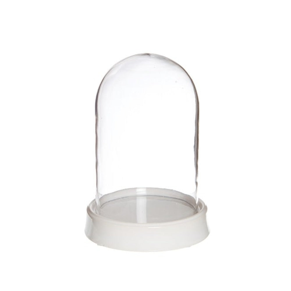 Set of 2 Glass Cloche Bell Terrarium With Ceramic Base - Notbrand