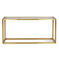 Ghurzo Steel Base Glass Console Table - Tempered Glass - Notbrand