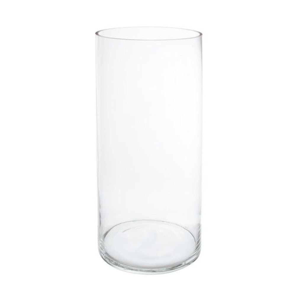 Set of 2 Cylindrical Glass Vase - Clear - Notbrand