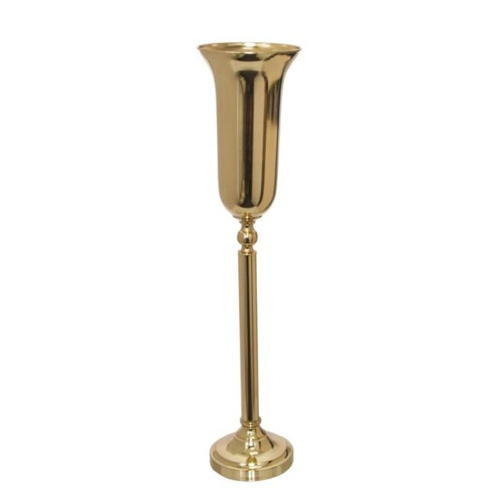Gold Tall Metal Vase - Small - Notbrand