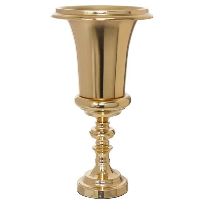 Gold Trumpet Vase Metal Urn - Large - Notbrand