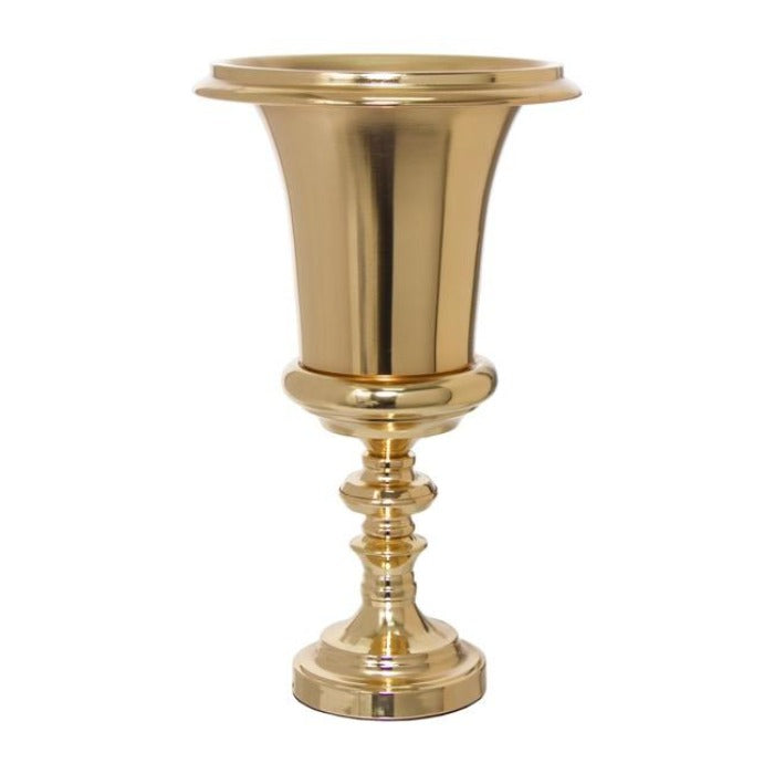 Gold Trumpet Vase Metal Urn - Small - Notbrand