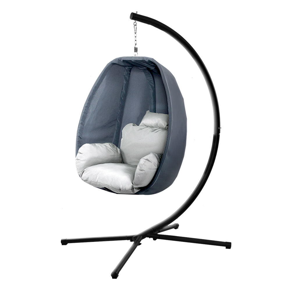 Clemo Hammock Hanging Swing Chair Pod Lounge Chair - Grey - Notbrand