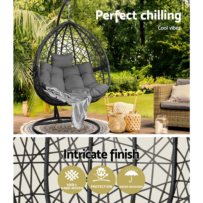 Hicks Hanging Swing Chair - Black - Notbrand