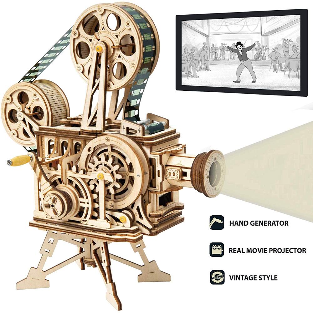 ROKR Real Film Vitascope Projector Wooden Model Building - Notbrand