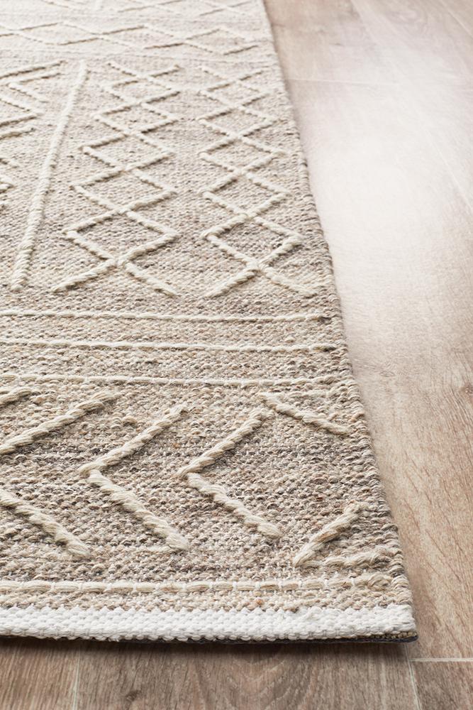 Arya Stitch Woven Rug Natural - Notbrand