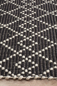 Deepa Stunning Wool Rug Black White - Notbrand