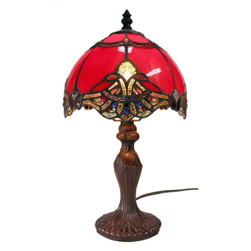 Halisca Tiffany Style Table Lamp In Red - Small - Notbrand