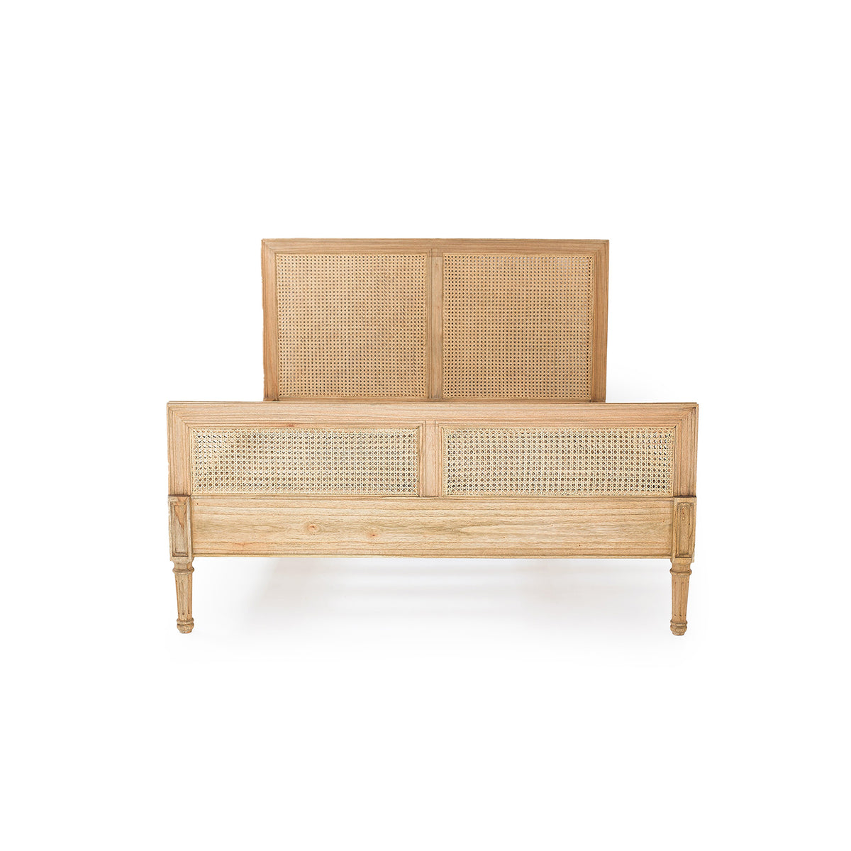 Percy Cane Bed in Weathered Oak – Double - Notbrand