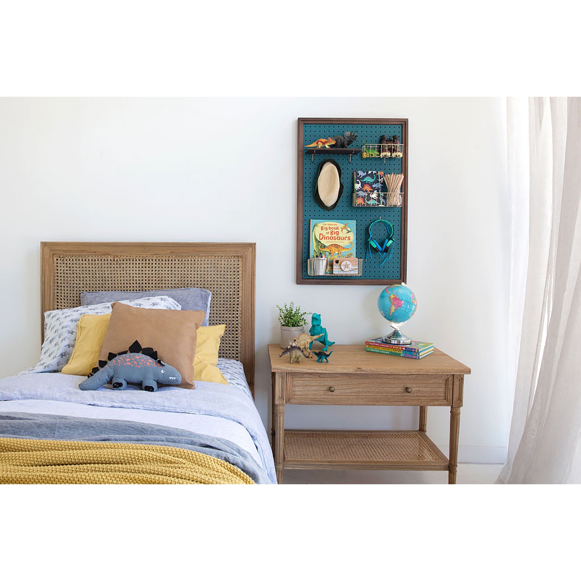 Percy Cane Bed in Weathered Oak – Double - Notbrand