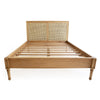 Percy Cane Low End Bed in Weathered Oak – King Single Size - Notbrand