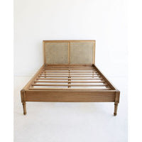 Percy Timber and Cane Low End Bed – Weathered Oak - Notbrand