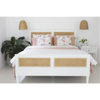 Percy Timber and Cane Bed – White - Notbrand