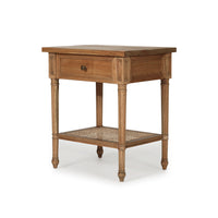 Percy Cane Bedside Table – Weathered Oak - Notbrand