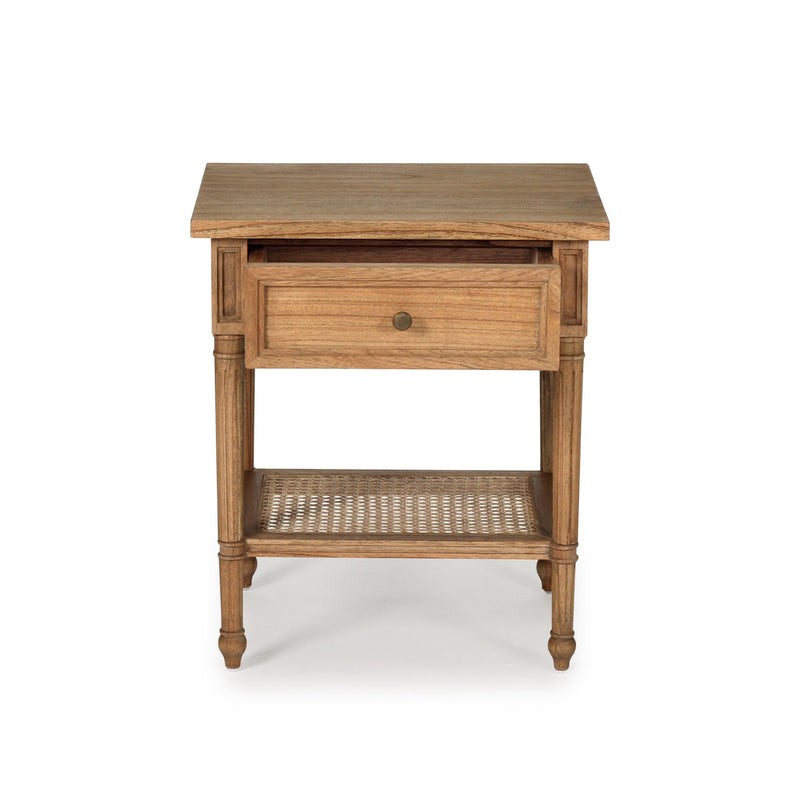 Percy Cane Bedside Table – Weathered Oak - Notbrand