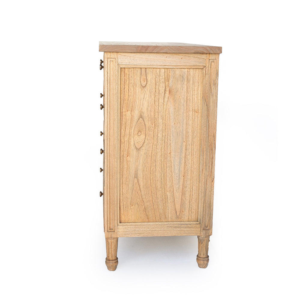 Percy Timber Dresser with 5 Drawer - Weathered Oak - Notbrand