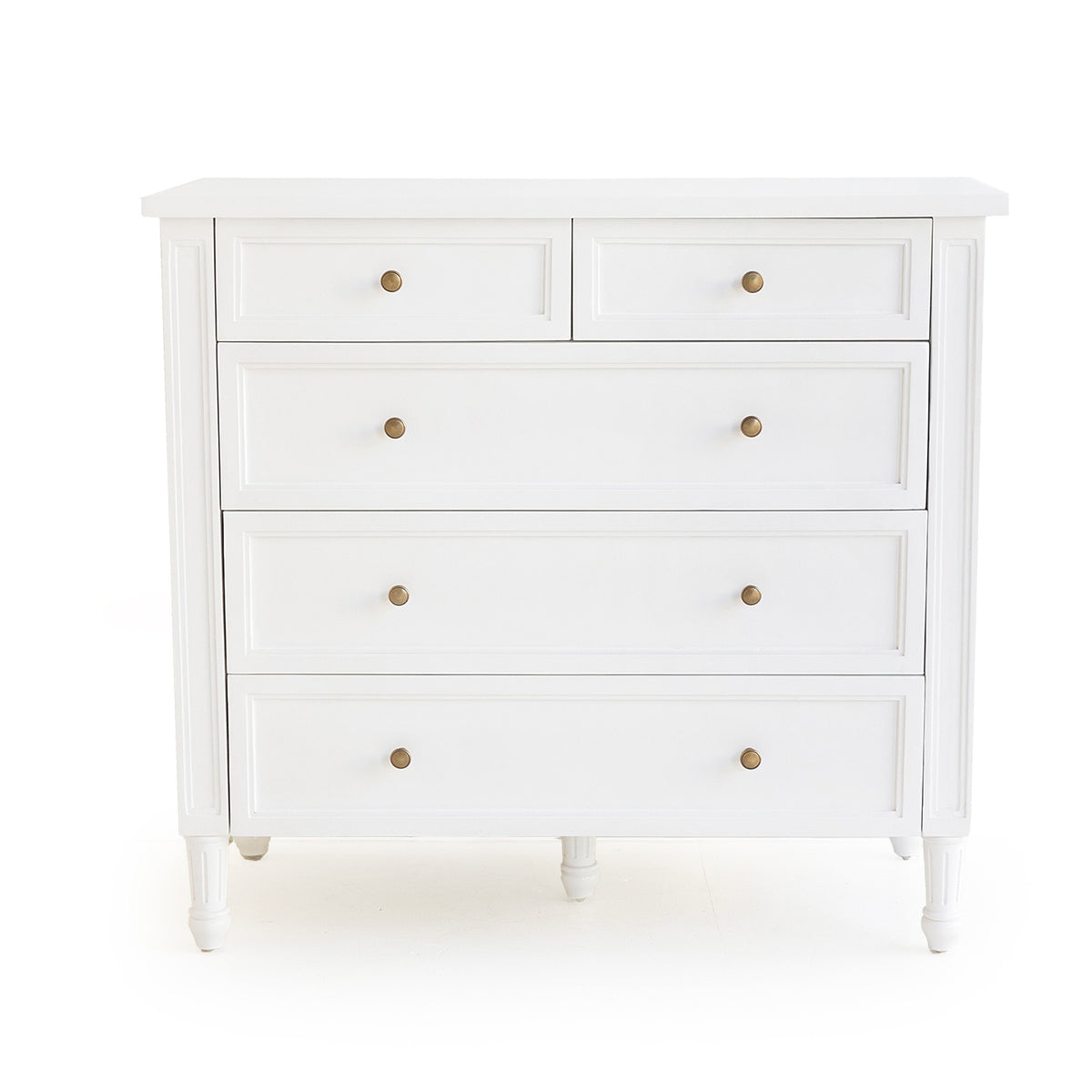 Percy Timber Dresser with 5 Drawer - White - Notbrand