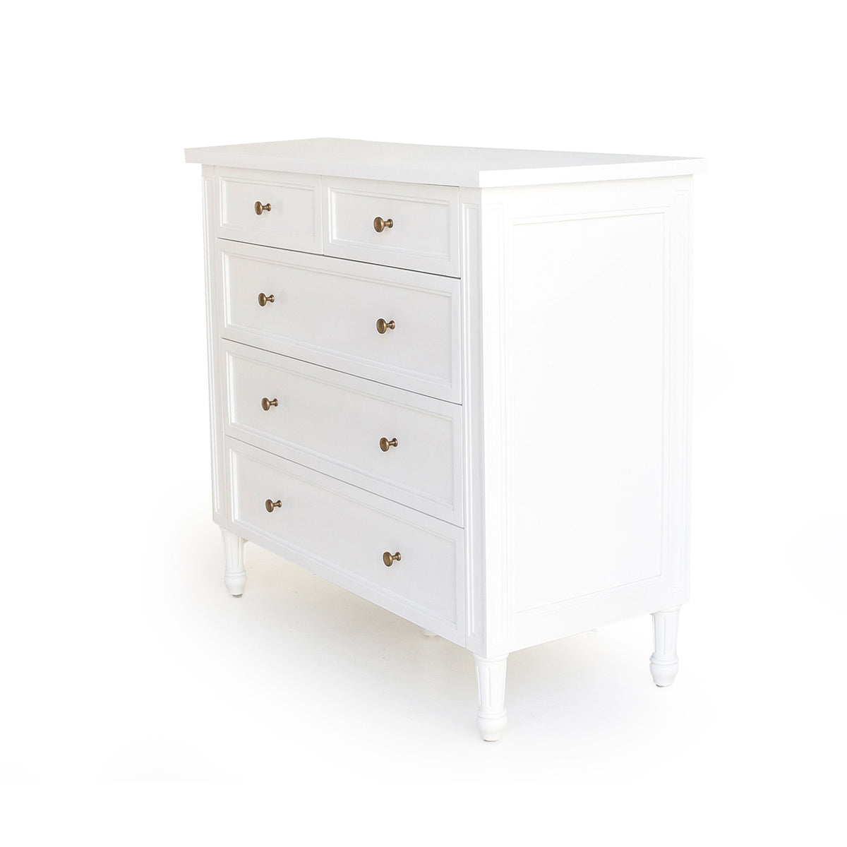 Percy Timber Dresser with 5 Drawer - White - Notbrand