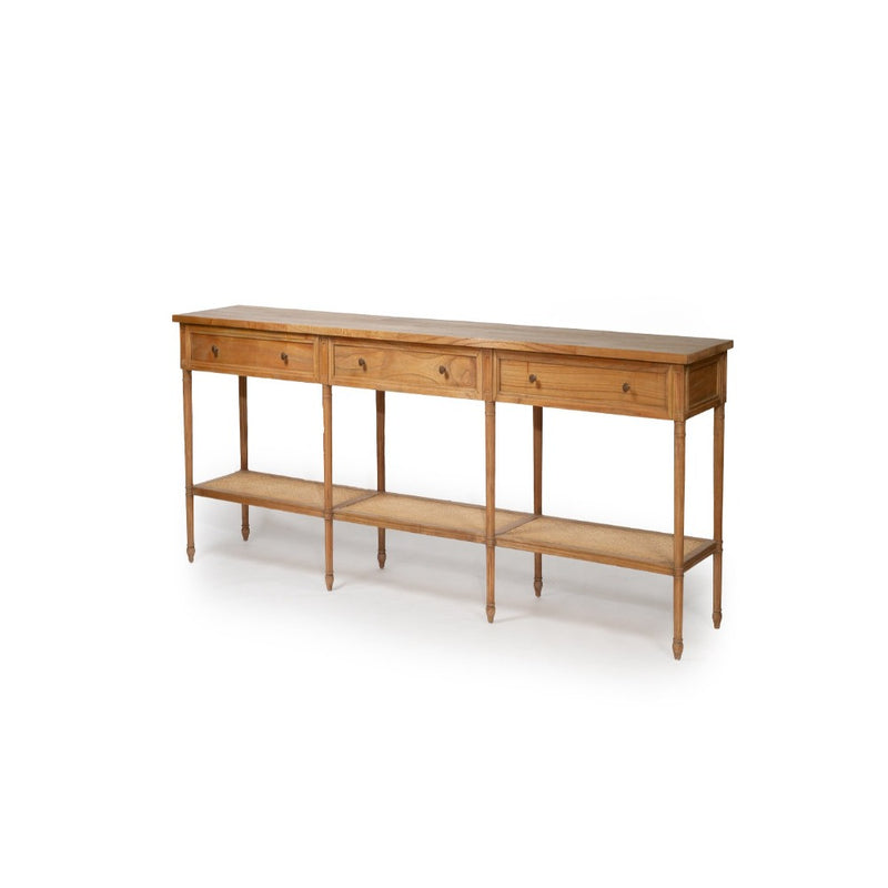 Percy Wide Console Table in Weathered Oak - 280cm - Notbrand