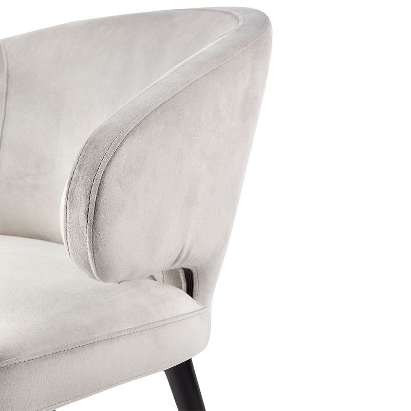 Harlow Velvet Dining Chair - Grey - Notbrand
