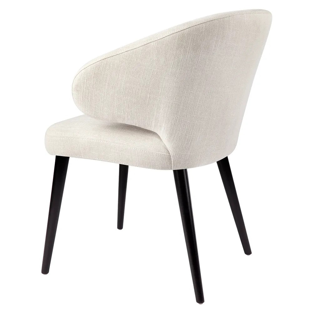 Harlow Black Dining Chair - Natural Linen NotBrand