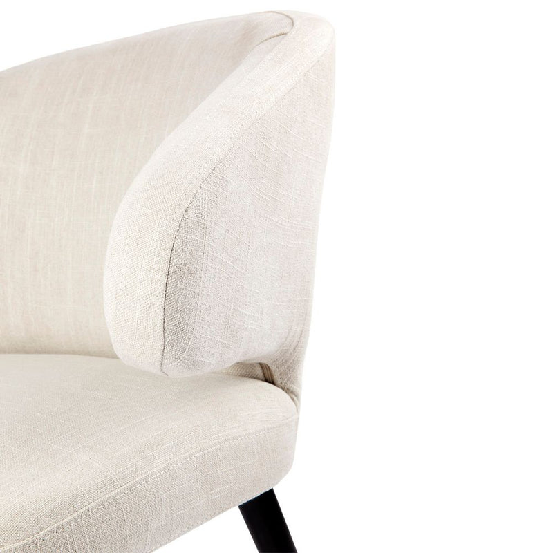 Harlow upholstered Linen Dining Chair With Timber Legs - Natural - Notbrand