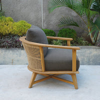 Herina Outdoor Upholstered Sofa in Cast Slate - 1 Seater - Notbrand