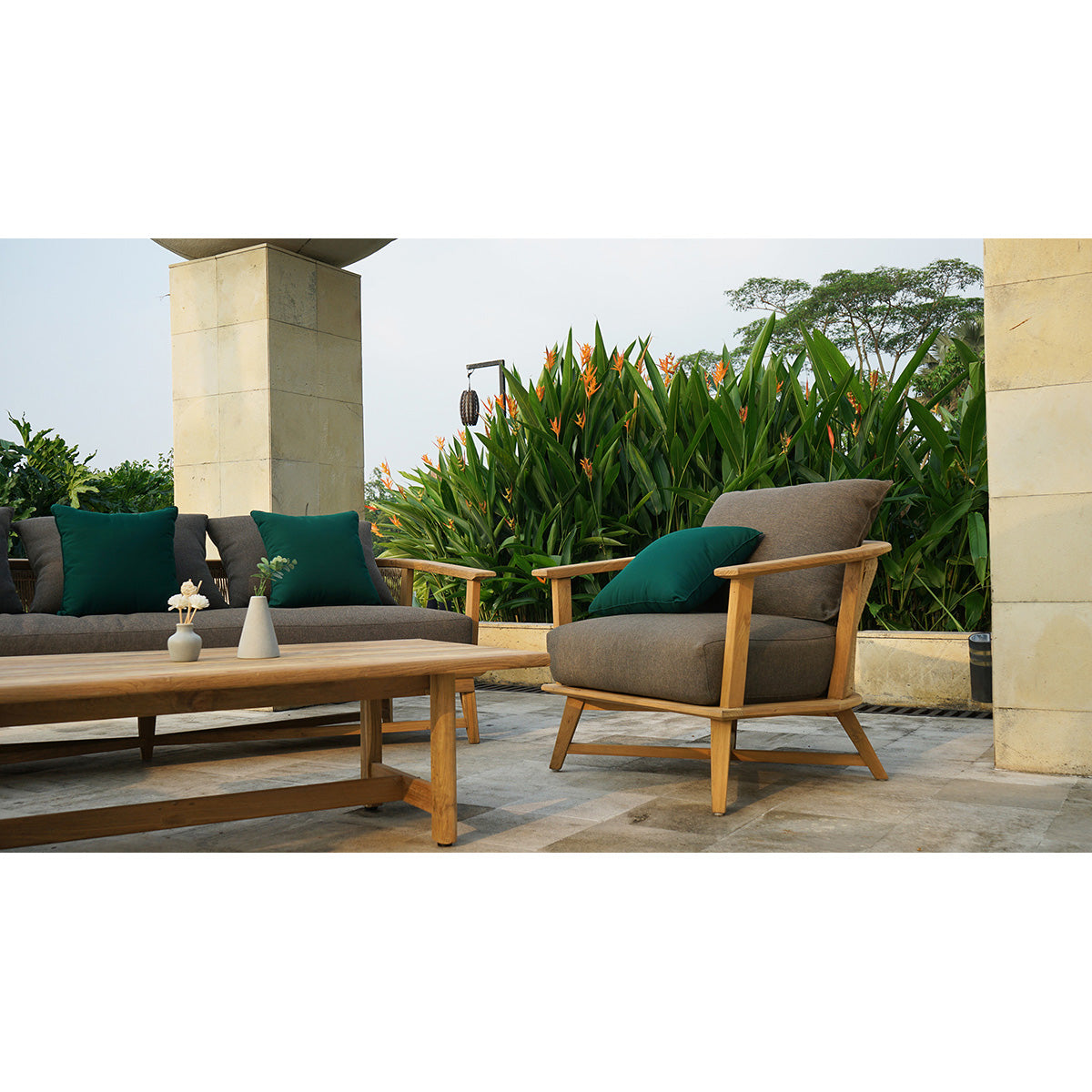 Herina Outdoor Upholstered Sofa in Cast Slate - 2 Seater - Notbrand