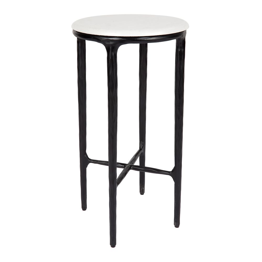 Heston Iron and Marble Side Table - Black - Notbrand